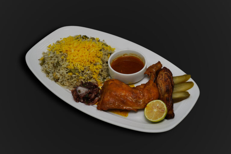 باقالی‌پلو با مرغ