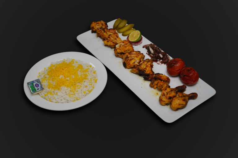 چلو جوجه‌کباب با استخوان