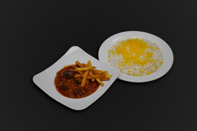 چلو قیمه سیب زمینی